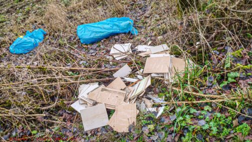 Nasielsk: Śmieci po remoncie wyrzucone do lasu. „Tylko motłoch tak się zachowuje”